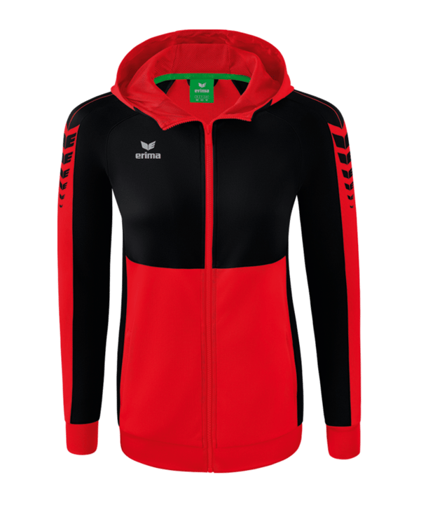 Erima Six Wings Kapuzenjacke Damen Rot Schwarz - rot
