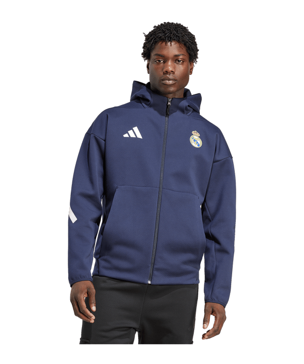 adidas Real Madrid Anthem Jacke Blau - blau