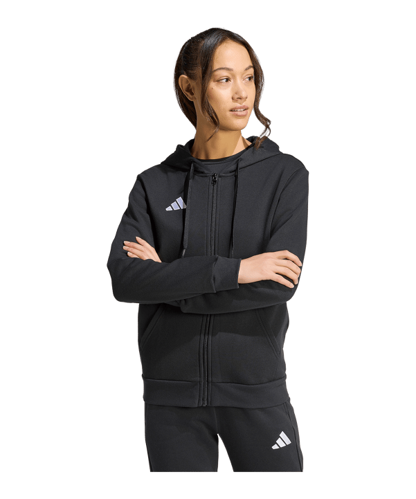 adidas Entrada 26 Kapuzenjacke Damen Schwarz - schwarz