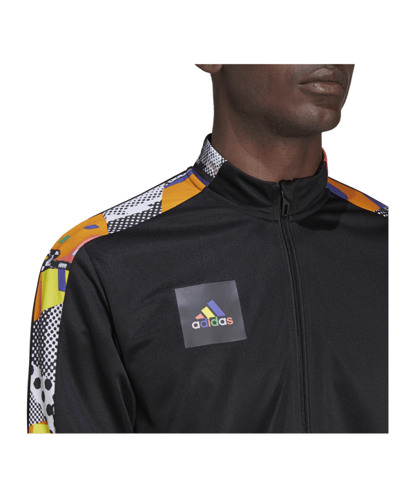 adidas Tiro Pride Trainingsjacke Schwarz Weiss - schwarz