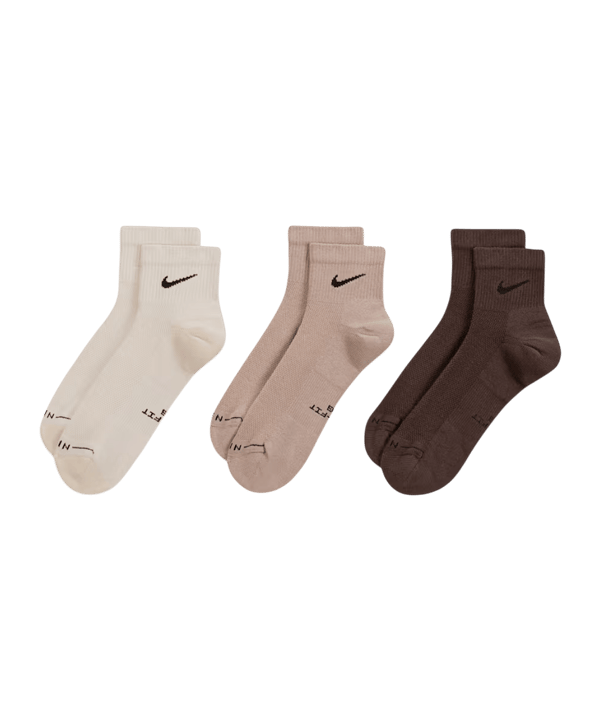 Nike Everyday Elevated Ankle 3er Pack Socken Mehrfarbig - mehrfarbig