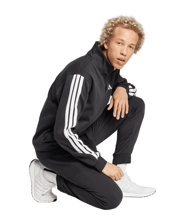 adidas 3 Stripes Trainingsanzug Schwarz - schwarz