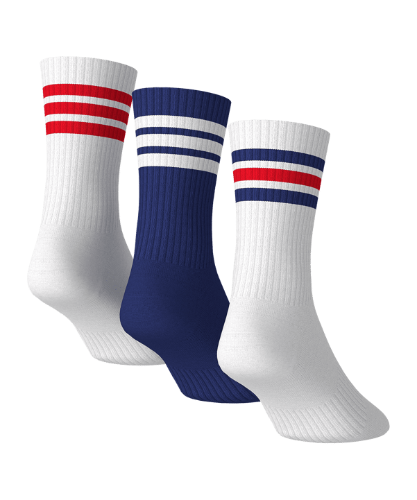 adidas 3 Stripes Crew 3er Pack Socken Weiß - weiss