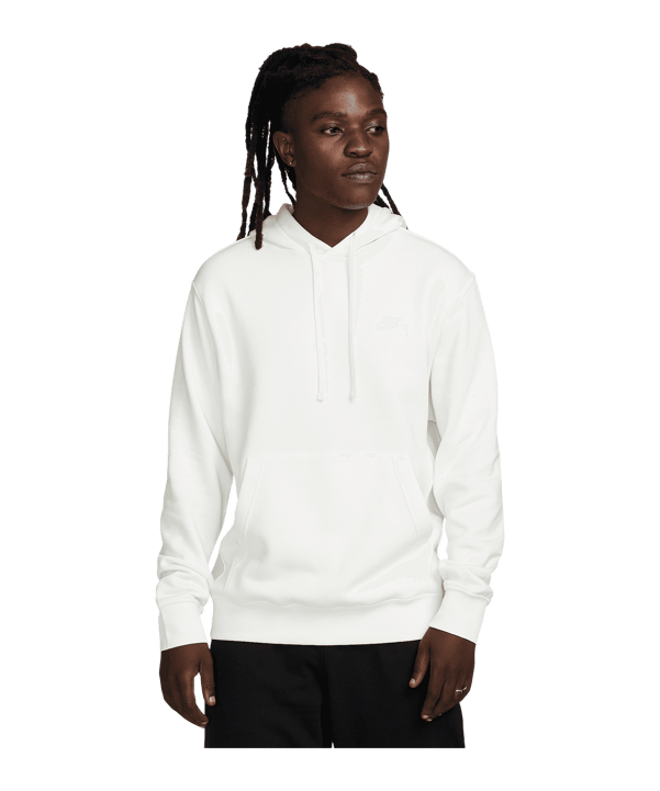Nike Club Fleece Hoody Weiss F134 - weiss