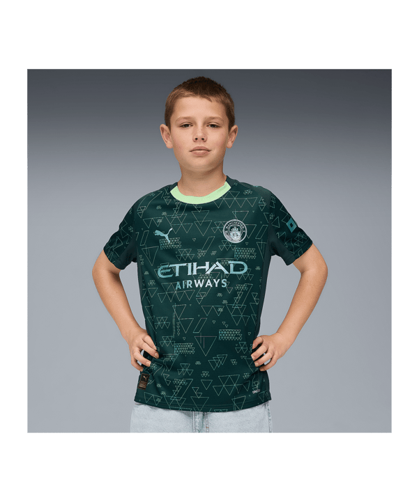PUMA Manchester City 4Th Replica Trikot Kids Grün F04 - gruen