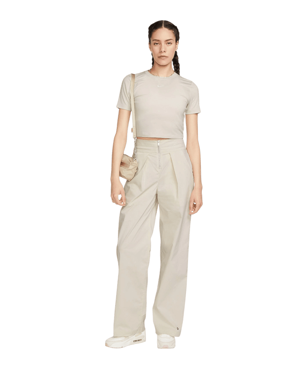 Nike Essential Crop T-Shirt Damen Braun Weiss F104 - braun