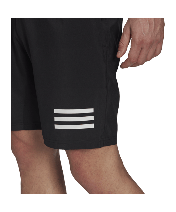 adidas 3 Stripes Tennis Short Schwarz Weiss - schwarz