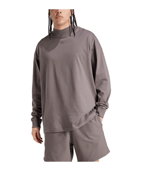 adidas Basketball Trikot langarm Grau - grau