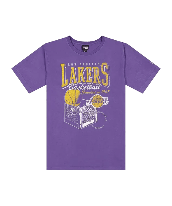 New Era LA Lakers Retro Crate T-Shirt Lila - lila