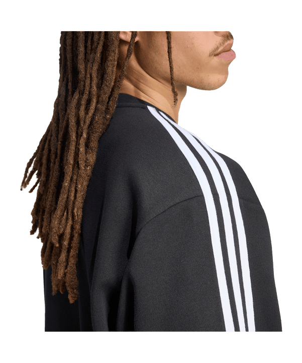 adidas Originals Adicolor 3-Stripes Oversized Sweatshirt Schwarz - schwarz