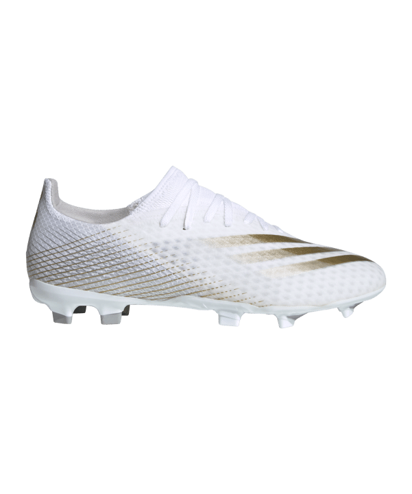 adidas X GHOSTED.3 FG Inflight Weiss Gold Silber - weiss