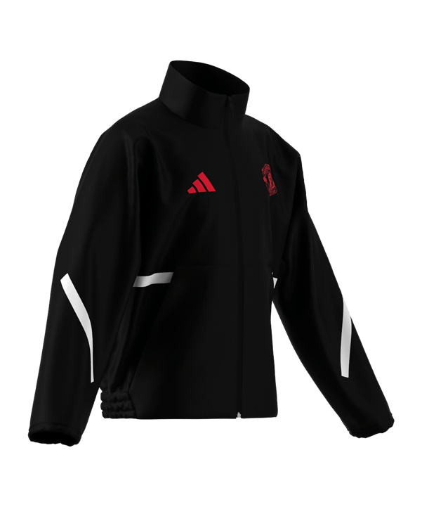 adidas Manchester United Anthem Jacke Kids Schwarz - schwarz