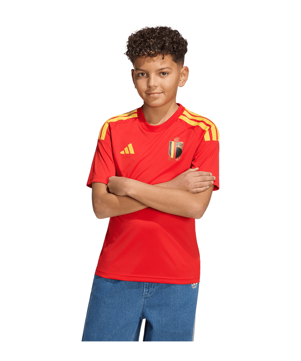 adidas KBVB Belgien Fan Trikot Home WM 2026 Kids Rot - rot