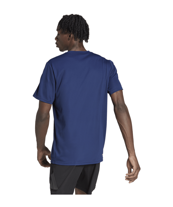 adidas Base 3-Stripes T-Shirt Blau Weiss - dunkelblau
