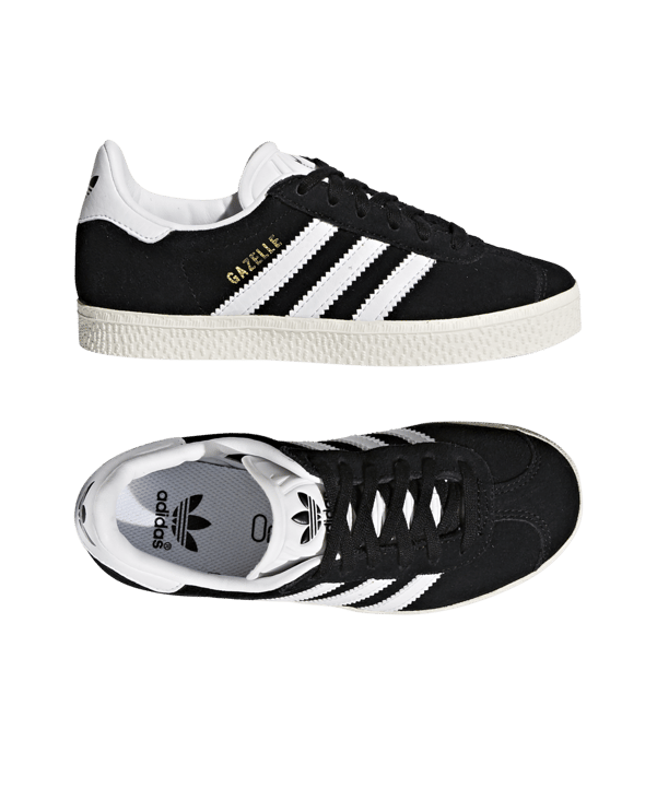 adidas Originals Gazelle Kids (C) Schwarz Weiss - schwarz