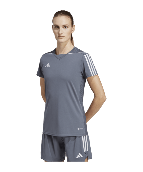 adidas Tiro 23 Trikot Damen Grau Weiss - grau