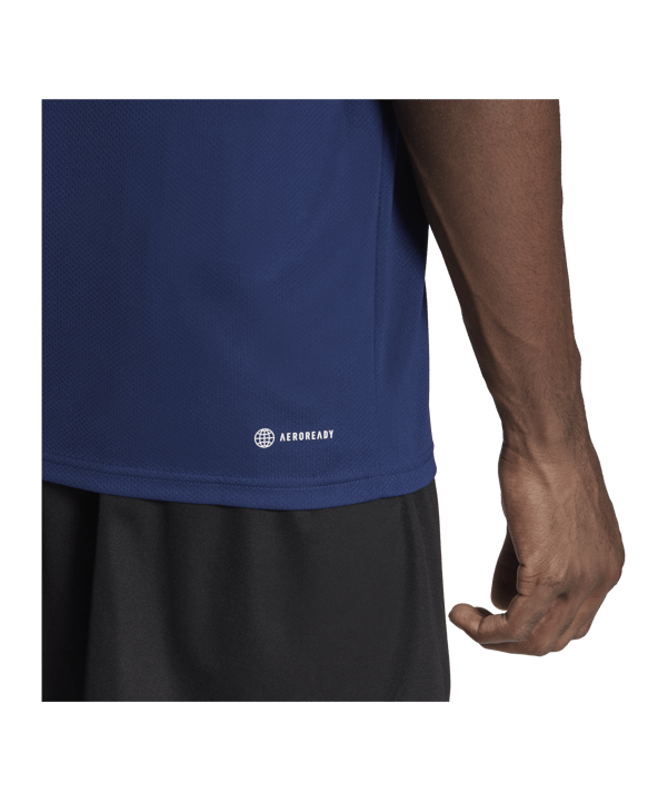 adidas Base 3-Stripes T-Shirt Blau Weiss - dunkelblau