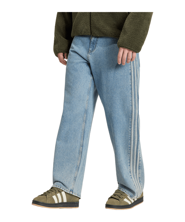 adidas Originals Firebird Adicolor Denim Mid-Rise Straight Leg Jeans Bleu - bleu