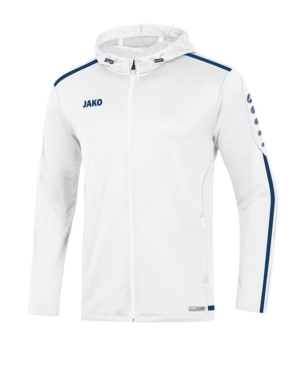 JAKO Striker 2.0 Kapuzenjacke Weiss Blau F90 - weiss