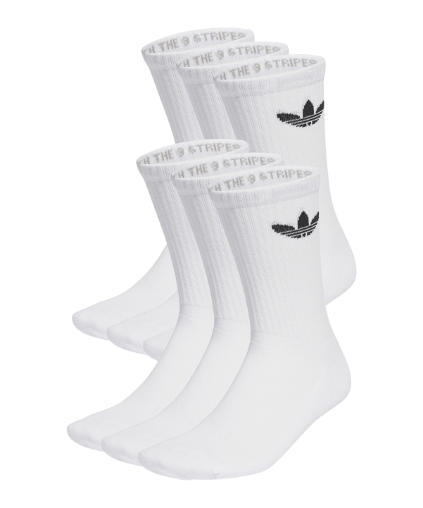 adidas Originals Crew Socken 6er Pack Weiss - weiss