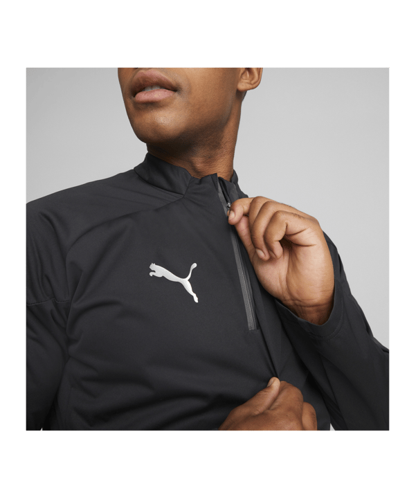 PUMA teamCUP HalfZip Regensweatshirt Schwarz F03 - schwarz