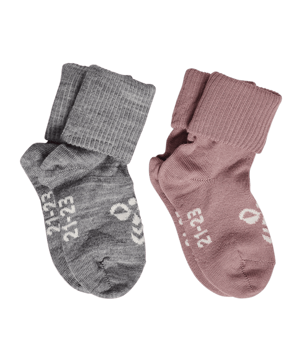 Hummel Mini Wool 2-Pack Socken Kids Grau F2721 - grau