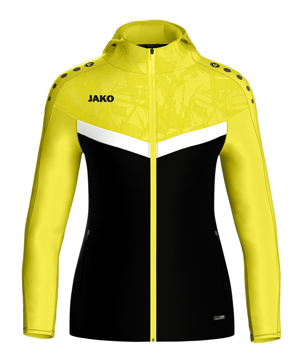 JAKO Iconic Kapuzenjacke Damen Schwarz Gelb F808 - schwarz