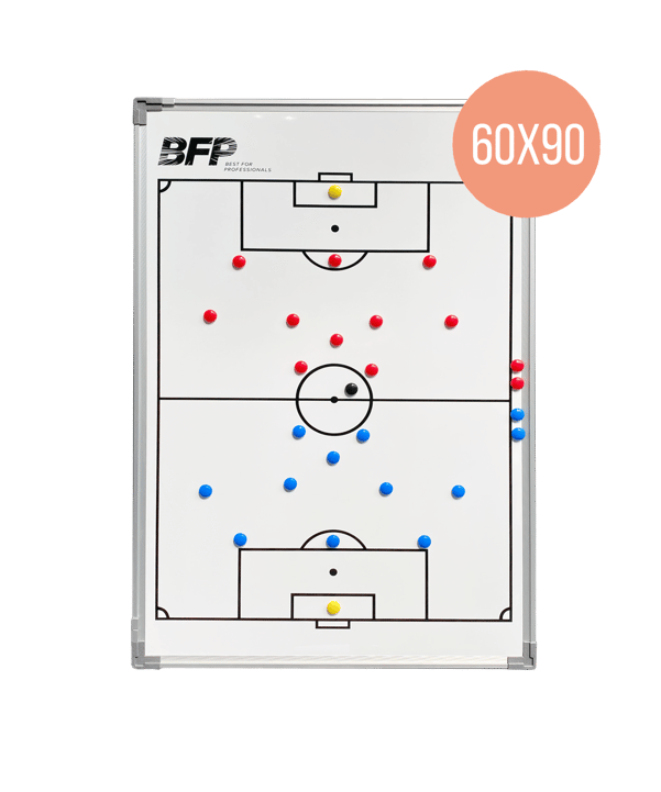 BFP Taktikboard 60x90cm | Fußball Taktiktafel inkl. Tasche und Magnete - weiss