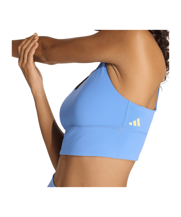adidas 3 Stripes Studio All Me Sport-BH Damen Blau - blau