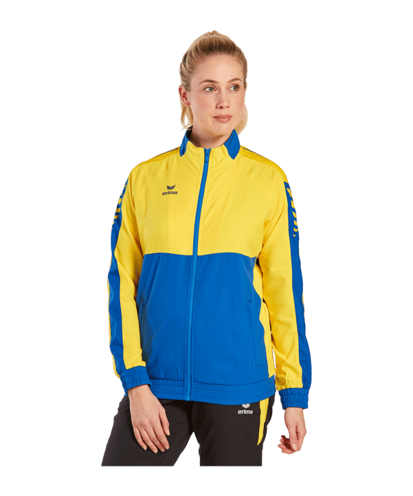 Erima Six Wings Präsentationsjacke Damen Blau Gelb - blau