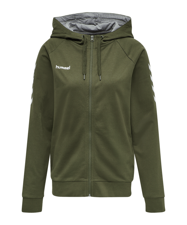 Hummel Cotton Kapuzenjacke Damen Grün F6084 - gruen