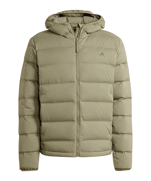 adidas Helionic Stretch Hooded Down Jacket Green - gruen
