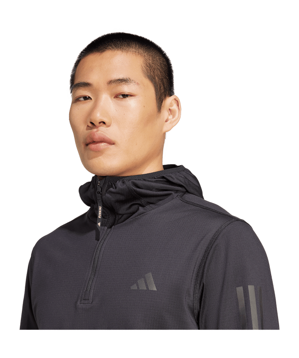 adidas OwnTheRun Winterized 1/2-Zip Sweatshirt à capuche Noir - noir