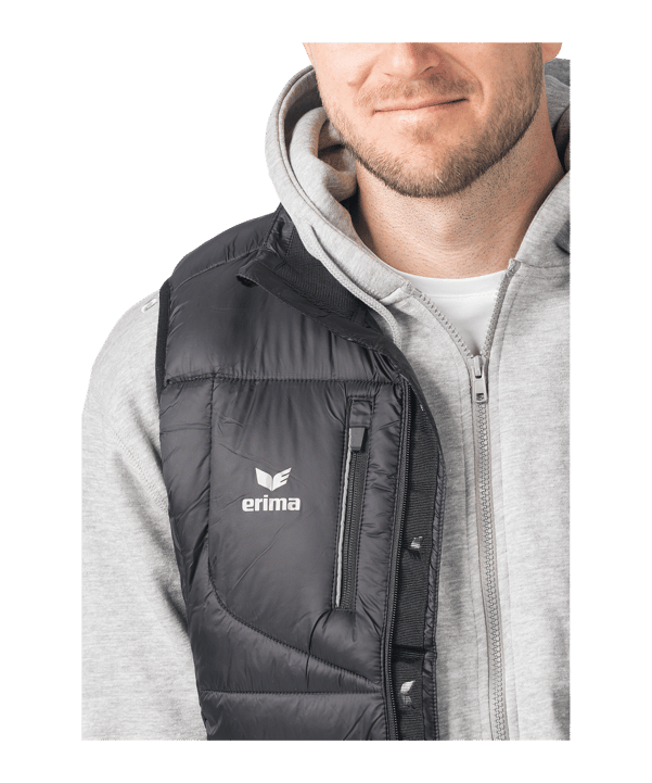 Erima CMPT Puffer Weste Schwarz - schwarz