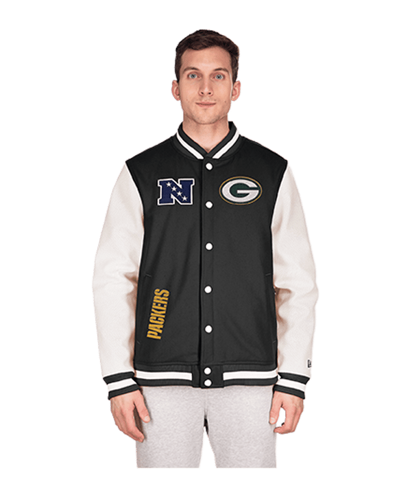 New Era Green Bay Packers Varsity Jacke Schwarz - schwarz