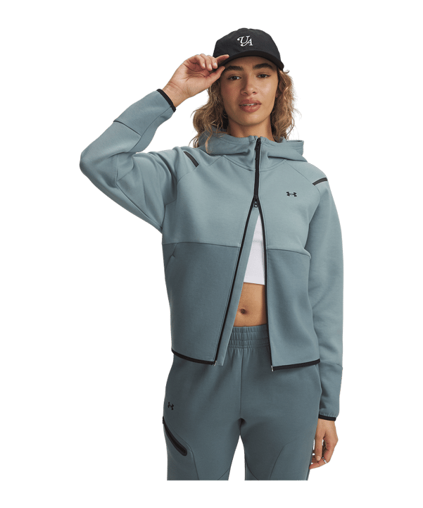 Under Armour Unstoppable Fleece Kapuzenjacke Damen Grün F323 - gruen