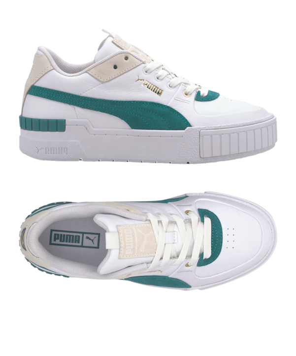 PUMA Cali Sport Heritage Damen Weiss Grün F03 - weiss