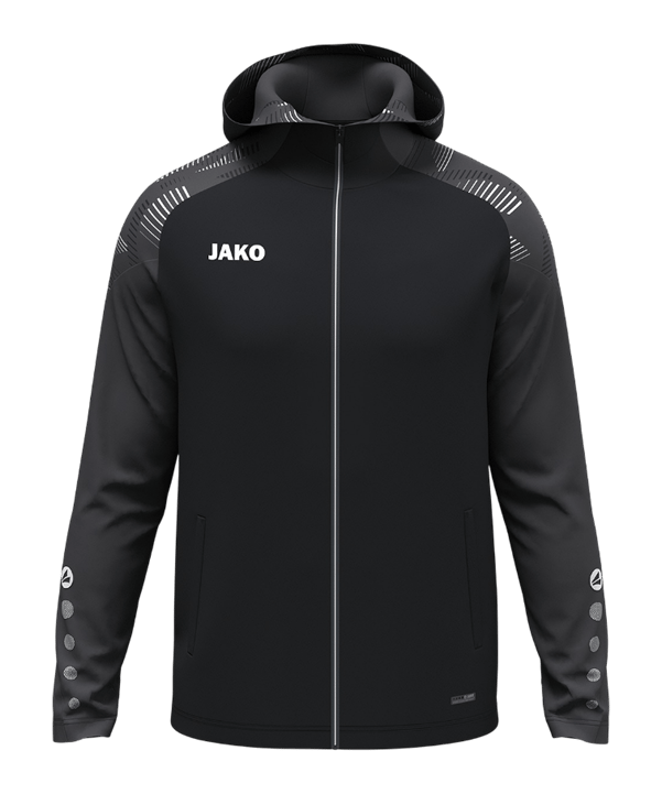JAKO Sonic Kapuzenjacke Kids Schwarz F801 - schwarz