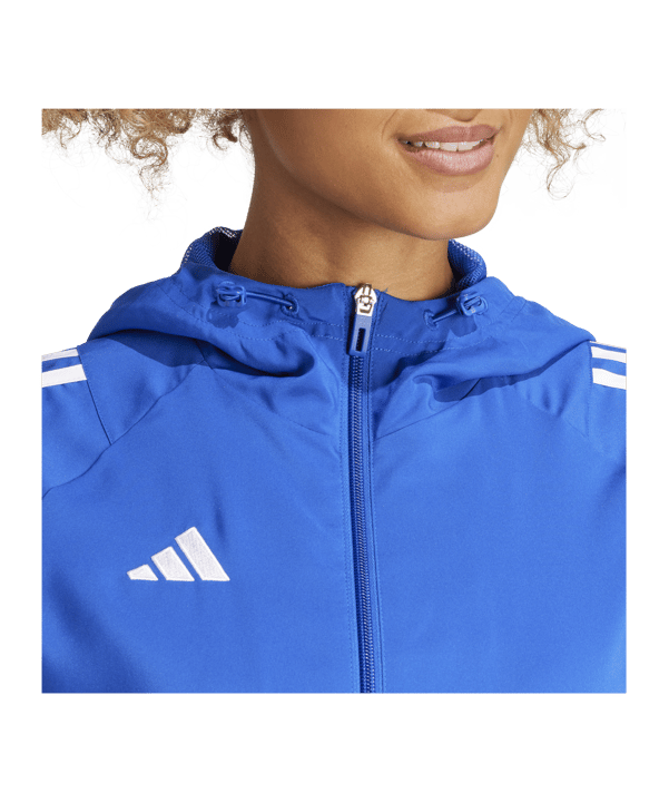 adidas Tiro 24 Windbreaker Damen Blau Weiss - blau