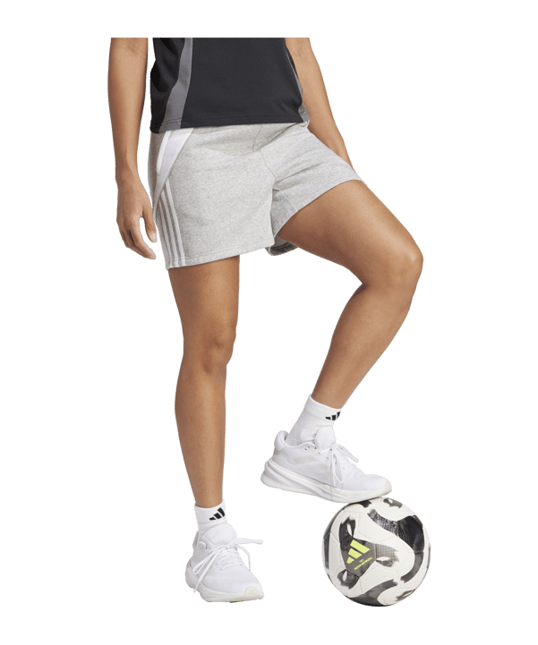 adidas Tiro 24 Short Damen Grau Weiss - grau