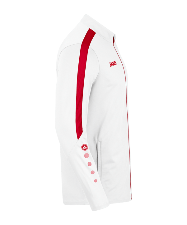 JAKO Power Polyesterjacke Weiss Rot F004 - weiss