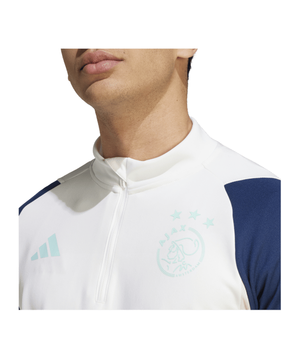 adidas Ajax Amsterdam HalfZip Sweatshirt Weiss - weiss
