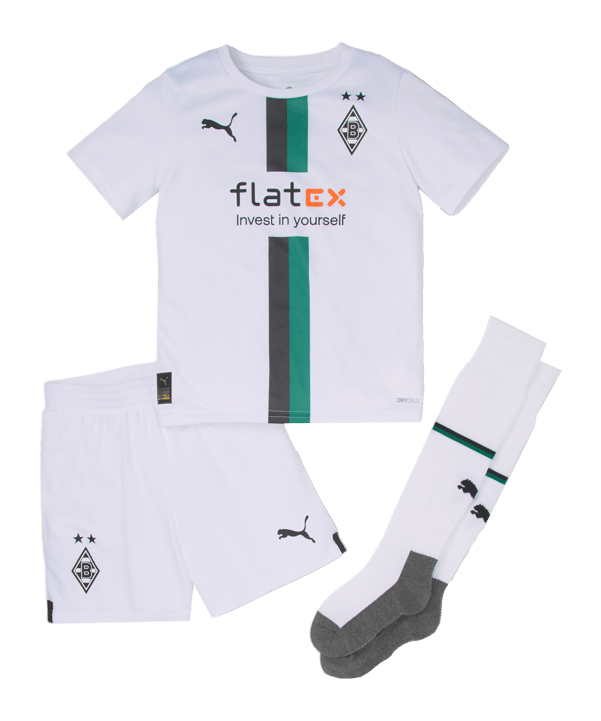 PUMA Borussia Mönchengladbach Minikit Home 2022/2023 Weiss Grün F01 - weiss