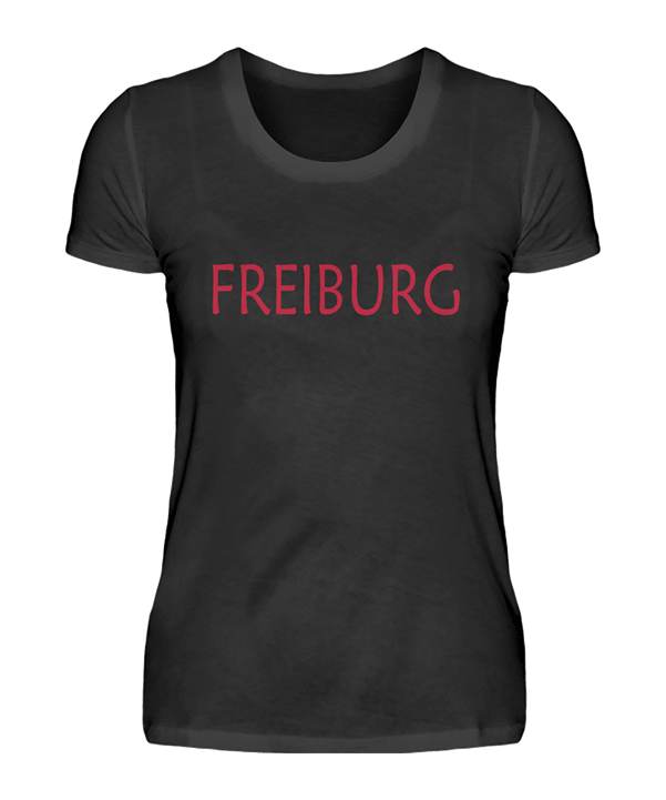 Damen T-Shirt "Freiburg" Schwarz - schwarz