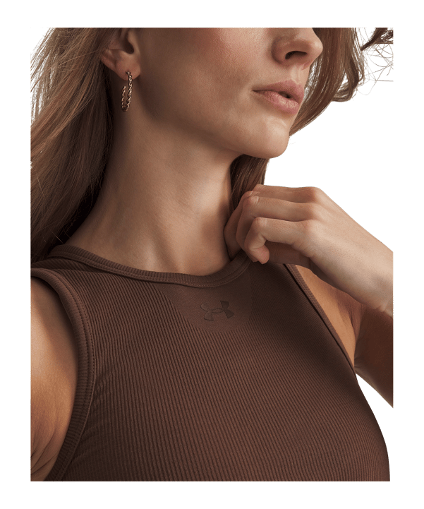 Under Armour Seamless Cotton Hand Tanktop Damen Braun F230 - braun