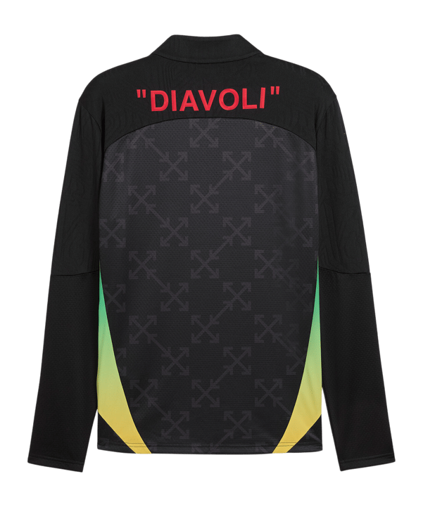 PUMA AC Mailand X Off-White 1/4 Zip Prematch Sweatshirt 2024/2025 Schwarz F04 - schwarz