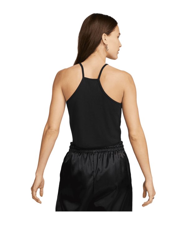 Nike Essentials Rib Cami Tanktop Damen Schwarz F01 - schwarz