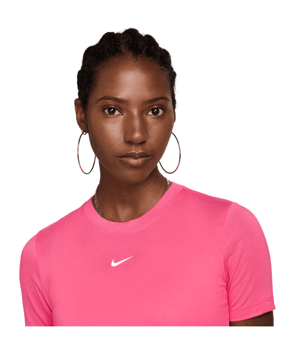 Nike Essential SLM Crop T-Shirt Damen Pink F629 - rosa
