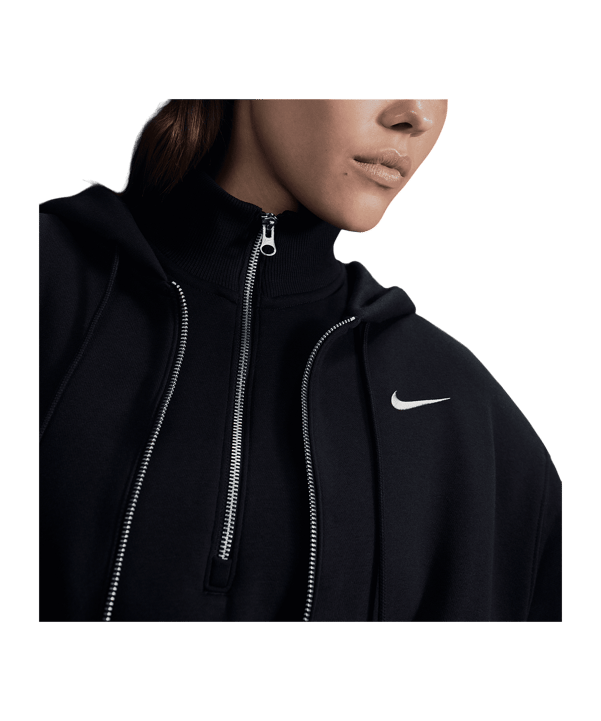 Nike Phoenix Fleece Oversized Jacke Damen Schwarz F010 - schwarz