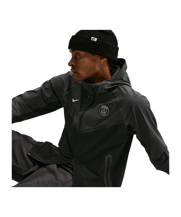 Nike Paris Saint-Germain Tech Woven Kapuzenjacke Schwarz F010 - schwarz